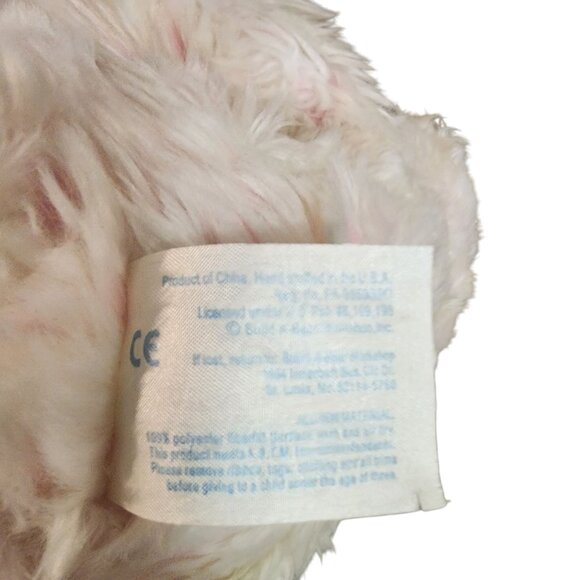 Build a Bear White / Pink Fluffy Plush Teddy Bear Soft Toy 16 - Picture 4 of 4